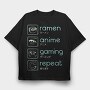 Anime And Gaming Routine Ramen Repeat, Tricou Oversize Barbati (Unisex)