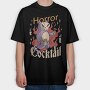 Horror Cocktail Cat, Tricou Oversize Barbati (Unisex)