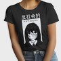 Anime Antisocial Girl Face Mask, Tricou Femei