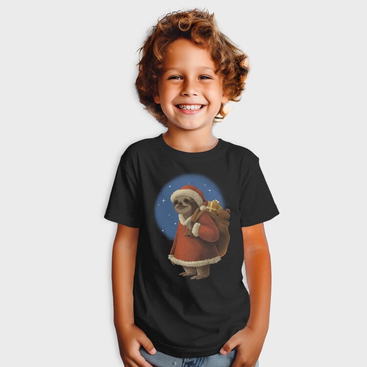 Sloth Santa Claus In Christmas, Tricou Copii