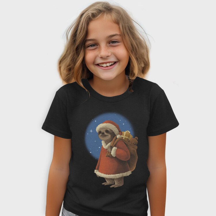 Sloth Santa Claus In Christmas, Tricou Copii