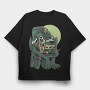 Werewolf Cartoon Halloween Wolf Moon, Tricou Oversize Barbati (Unisex)