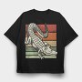 Retro Sunset Crocodile, Tricou Oversize Barbati (Unisex)