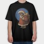 Sloth Santa Claus In Christmas, Tricou Oversize Barbati (Unisex)