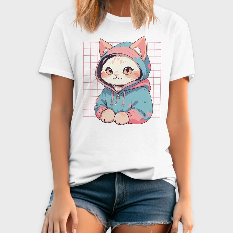 Anime Cat Cute, Tricou Barbati (Unisex)