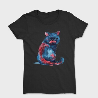 Angry Cat Painted, Tricou Femei