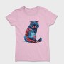 Angry Cat Painted, Tricou Femei