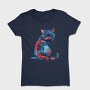 Angry Cat Painted, Tricou Femei
