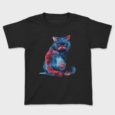 Angry Cat Painted, Tricou Copii