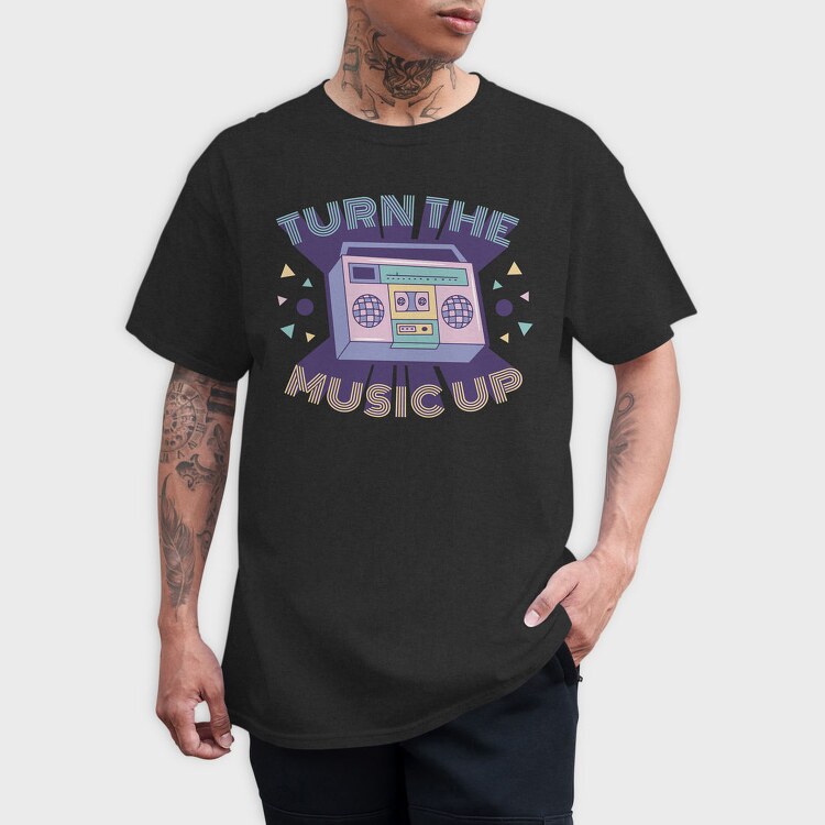 Turn The Music Up Vaporwave Radio, Tricou Barbati (Unisex)