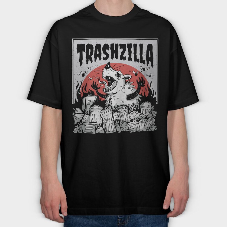Giant Opossum Trash City Zilla, Tricou Oversize Barbati (Unisex)