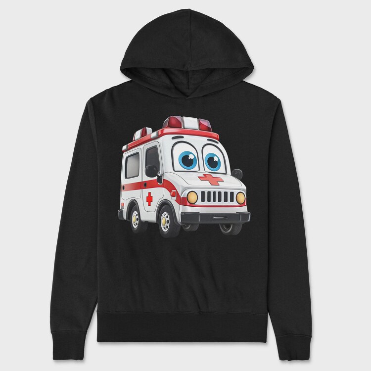 Ambulance Face Clipart, Hanorac Oversize Barbati (Unisex)