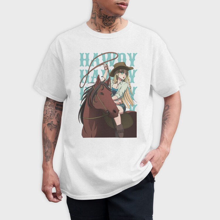 Anime Cowgirl, Tricou Barbati (Unisex)