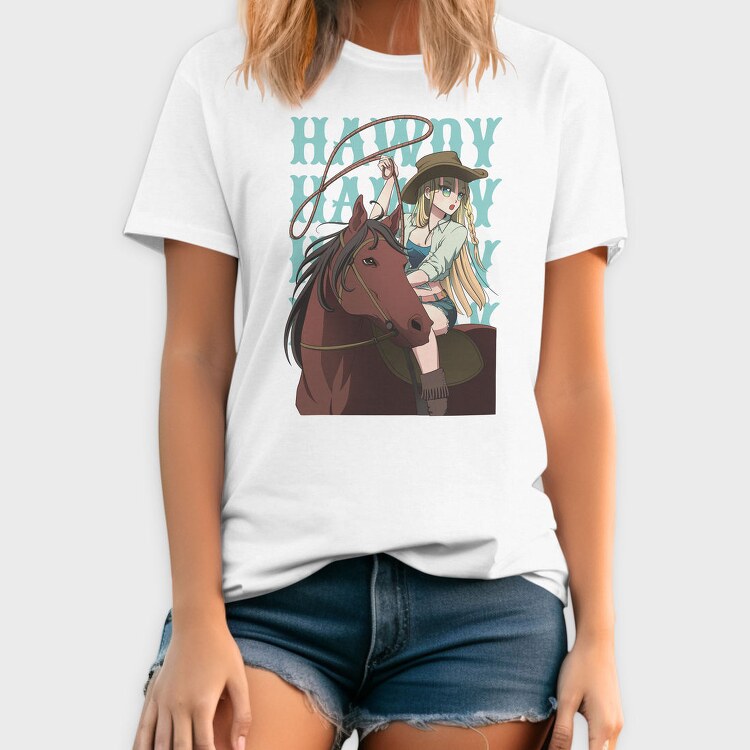 Anime Cowgirl, Tricou Barbati (Unisex)