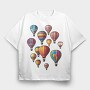 Hot Balloons, Tricou Oversize Barbati (Unisex)