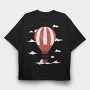 Hot Air Balloon, Tricou Oversize Barbati (Unisex)