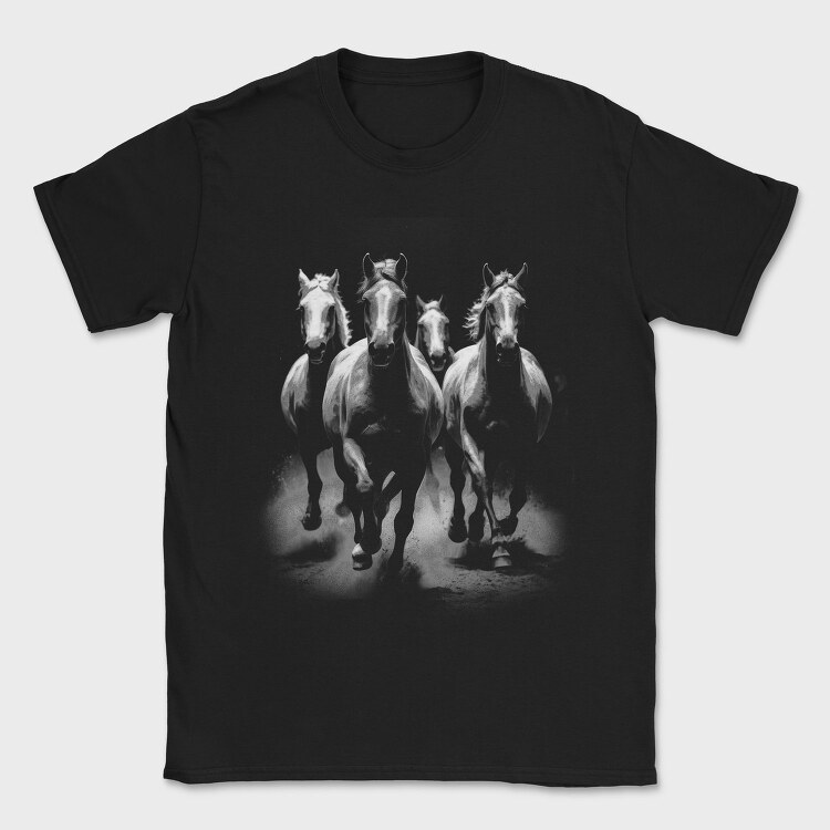 Horses Monochrome, Tricou Barbati (Unisex)