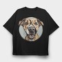 Joyful Dog Portrait, Tricou Oversize Barbati (Unisex)