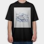Whale Ocean Illustration, Tricou Oversize Barbati (Unisex)