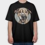 Joyful Dog Portrait, Tricou Oversize Barbati (Unisex)