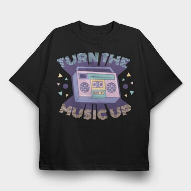 Turn The Music Up Vaporwave Radio, Tricou Oversize Barbati (Unisex)