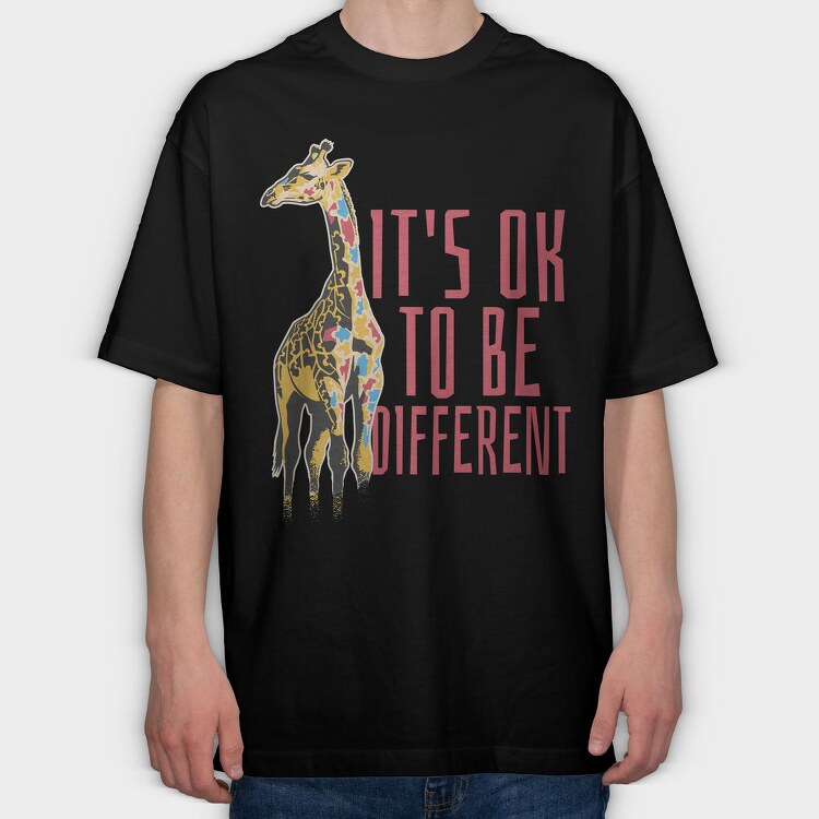 Giraffe Colorful Different, Tricou Oversize Barbati (Unisex)