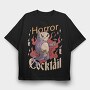 Horror Cocktail Cat, Tricou Oversize Barbati (Unisex)
