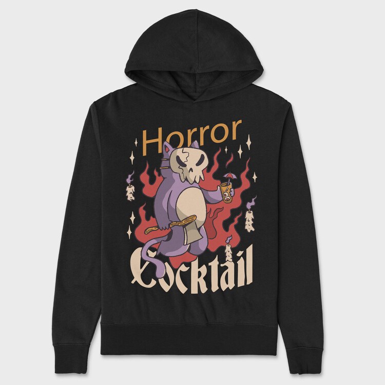 Horror Cocktail Cat, Hanorac Oversize Barbati (Unisex)