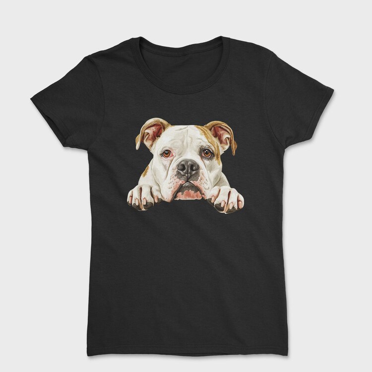 American Bulldog Peeking, Tricou Femei