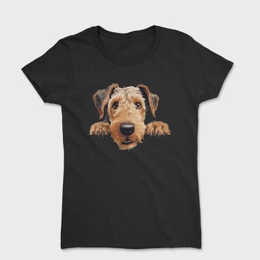 Airedale Terrier Peeking, Tricou Femei