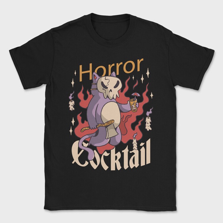 Horror Cocktail Cat, Tricou Barbati (Unisex)