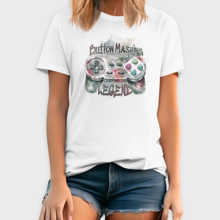 Joystick Button Mashing Watercolor Legend, Tricou Barbati (Unisex)