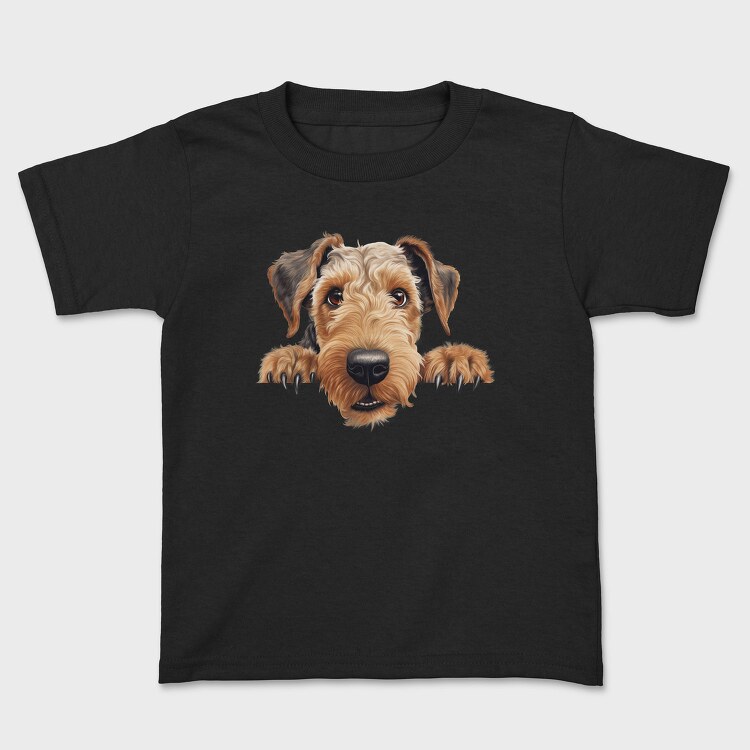 Airedale Terrier Peeking, Tricou Copii