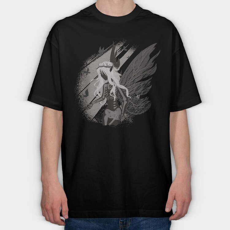 Dark Skeleton Fairy Fantasy Grunge, Tricou Oversize Barbati (Unisex)