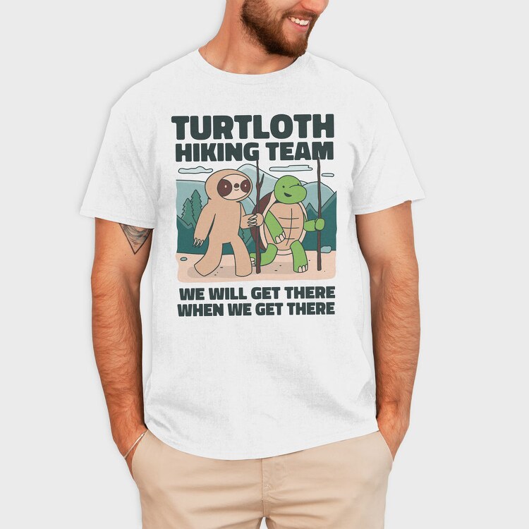 Turtle And Sloth Hiking Turtloth, Tricou Barbati (Unisex)