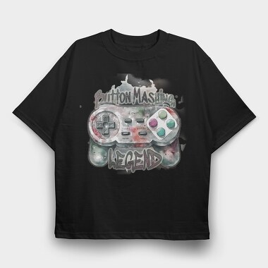 Joystick Button Mashing Watercolor Legend, Tricou Oversize Barbati (Unisex)