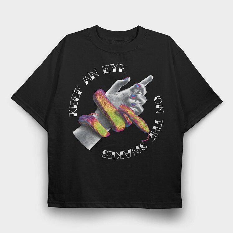 Holographic Snake, Tricou Oversize Barbati (Unisex)