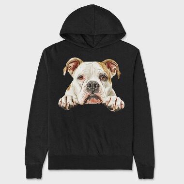 American Bulldog Peeking, Hanorac Oversize Barbati (Unisex)