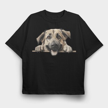 Anatolian Shepherd Peeking, Tricou Oversize Barbati (Unisex)