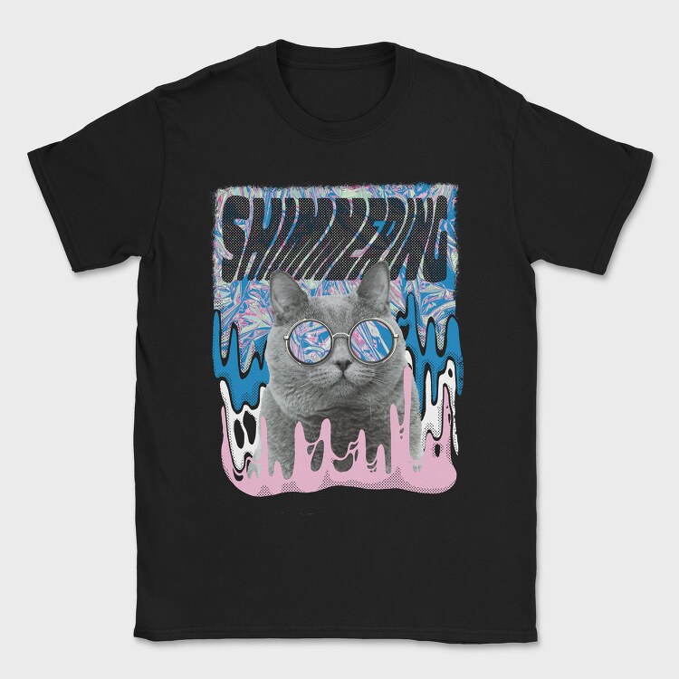 Holographic Cat, Tricou Barbati (Unisex)
