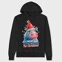 Hippo Watercolor Christmas, Hanorac Oversize Barbati (Unisex)