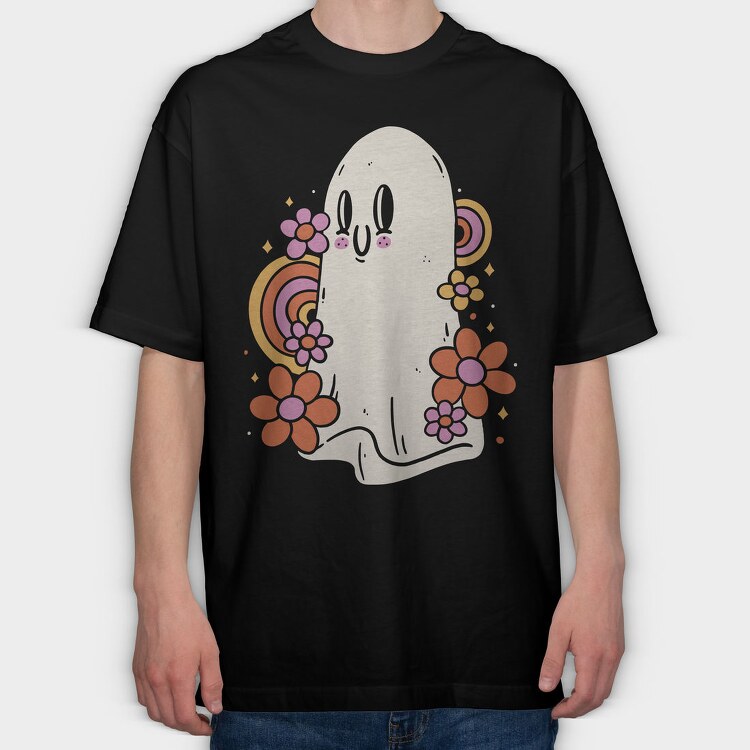 Hippie Ghost, Tricou Oversize Barbati (Unisex)