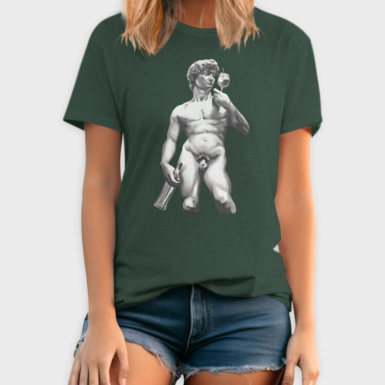 David Statue Wine Glass Realistic Michelangelo Cup Bottle, Tricou Barbati (Unisex)