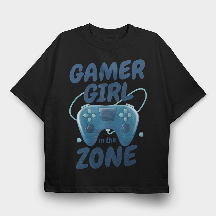 Joystick Gamer Girl Watercolor, Tricou Oversize Barbati (Unisex)