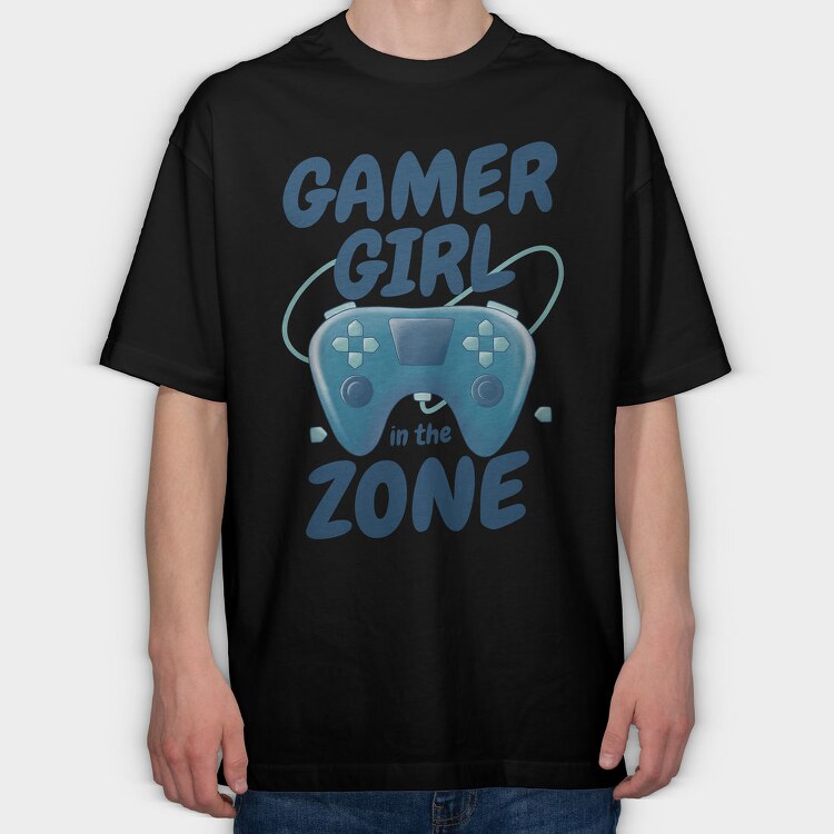 Joystick Gamer Girl Watercolor, Tricou Oversize Barbati (Unisex)