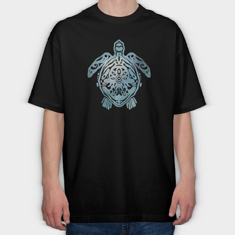 Turtle Animal Cut Out, Tricou Oversize Barbati (Unisex)