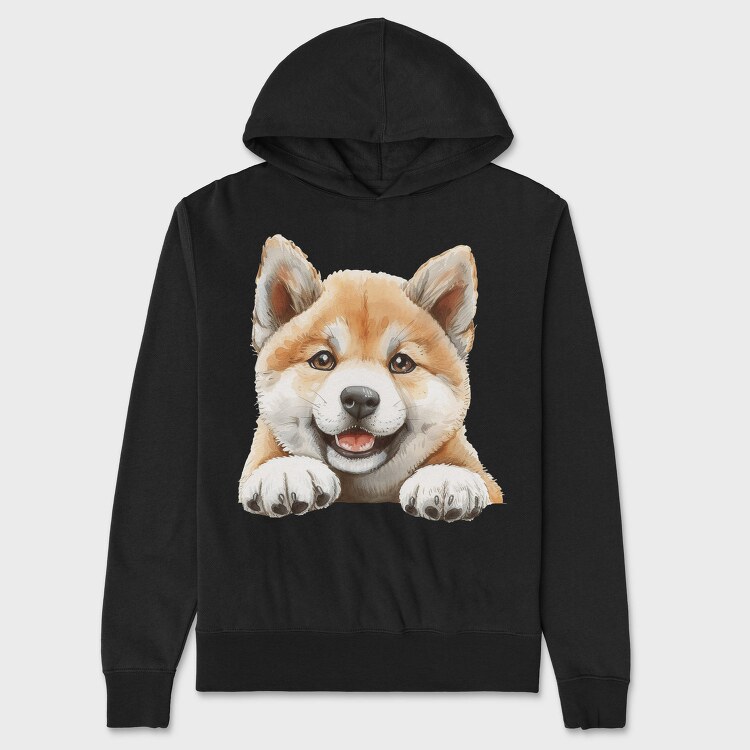 Akita Inu Peeking Face, Hanorac Oversize Barbati (Unisex)