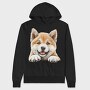 Akita Inu Peeking Face, Hanorac Oversize Barbati (Unisex)