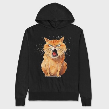 Angry Cat Scream, Hanorac Oversize Barbati (Unisex)