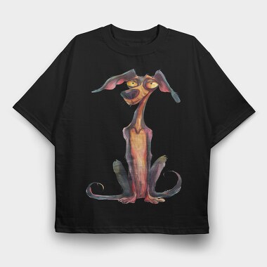 Colorful Quirky Dog, Tricou Oversize Barbati (Unisex)